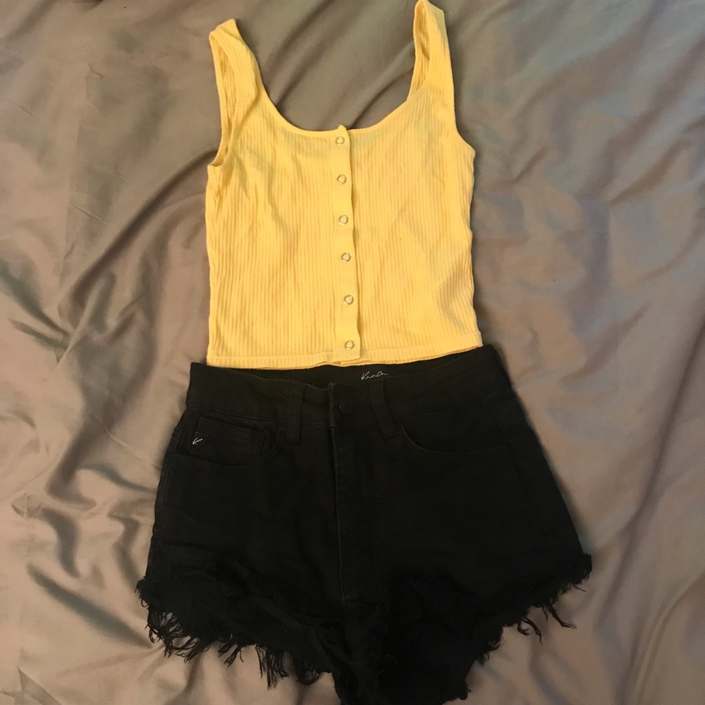 black shorts